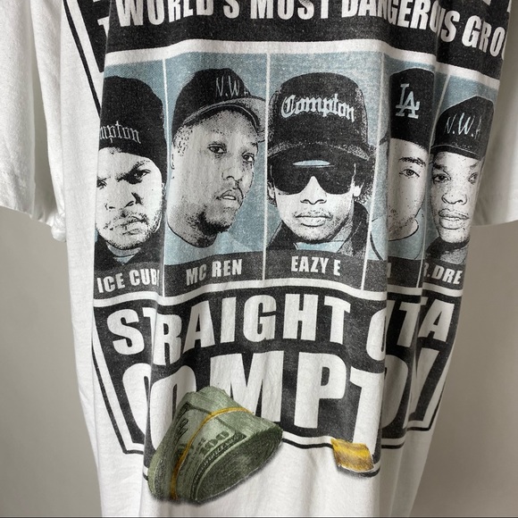 NWA 2XL Men’s Straight Outta Compton White T-Shirt - Picture 2 of 9